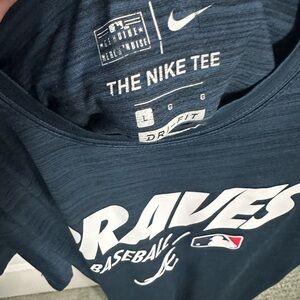 Nike Navy and White Braves Baseball Tee